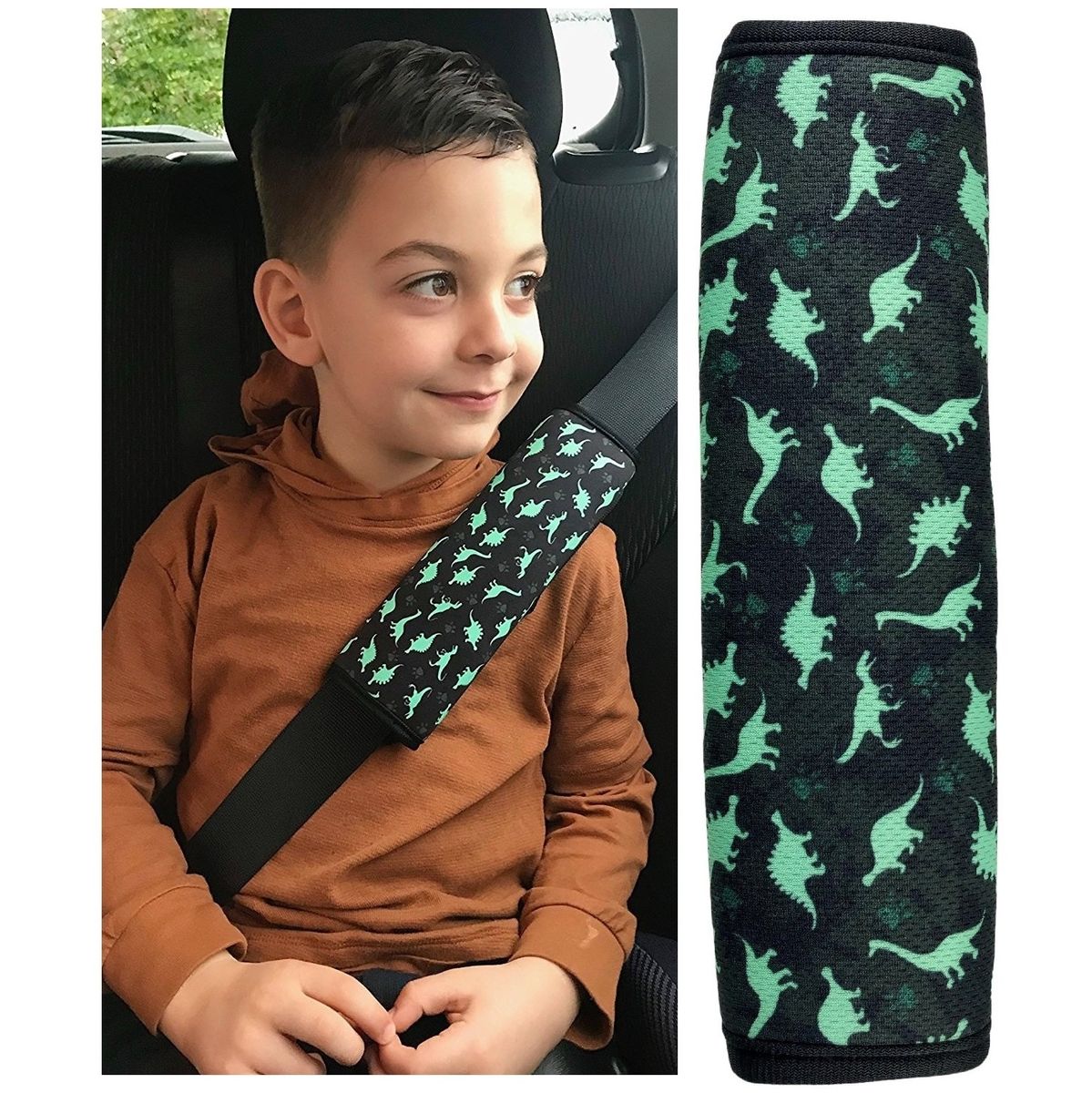 Heckbo Auto Gurtschoner Dinosaurier-Design 1er Pack