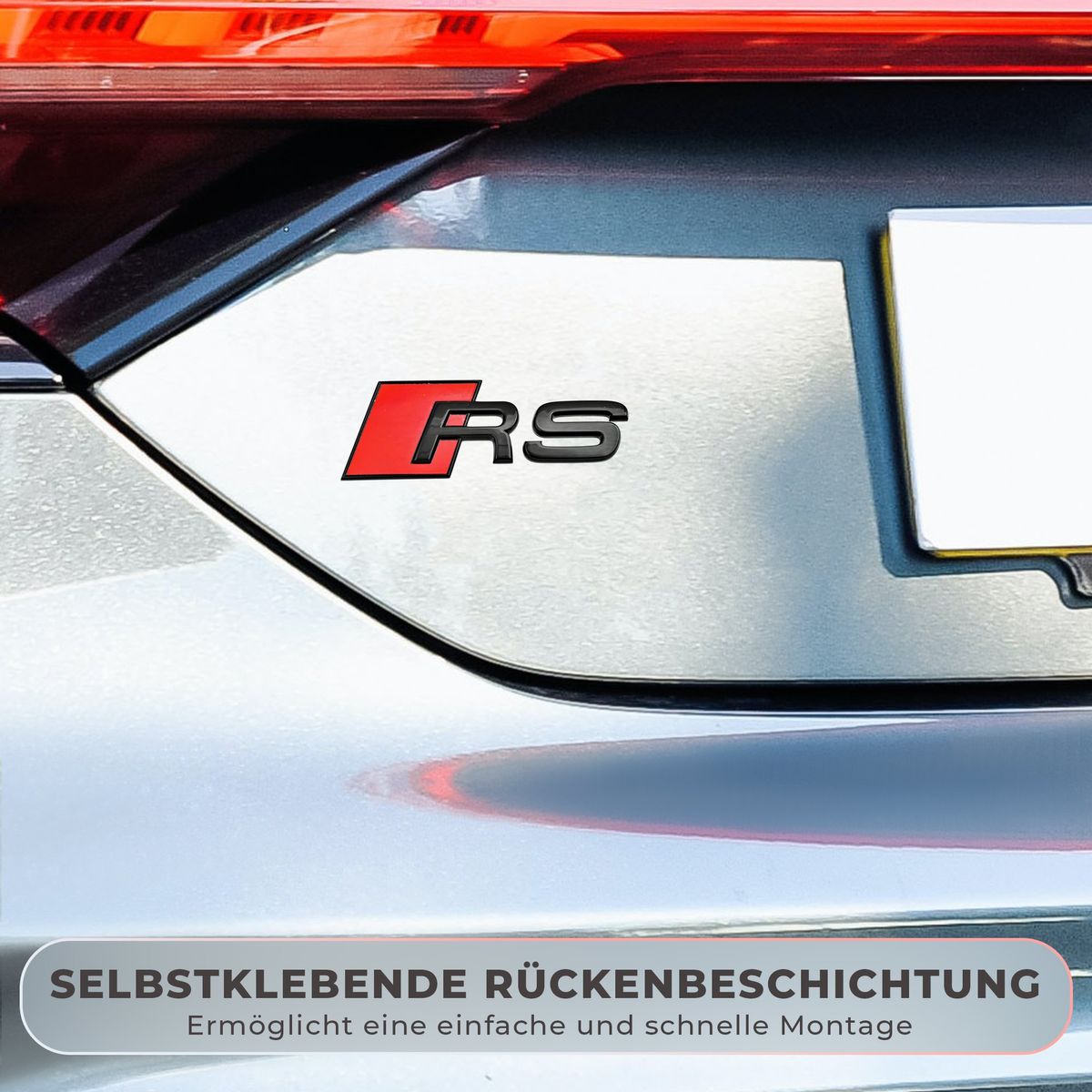 Original Audi e-Tron RS Schriftzug Hinten Heckklappe Schwarz