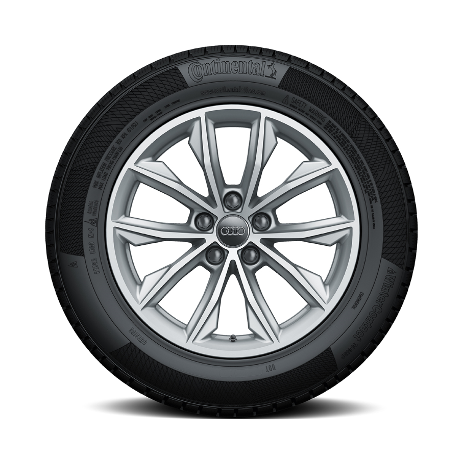 Audi Kompletträder - Winter Rad, 10-Speichen brillantsilber, 7,0Jx17, Winterreifen 235/65 R17 104H