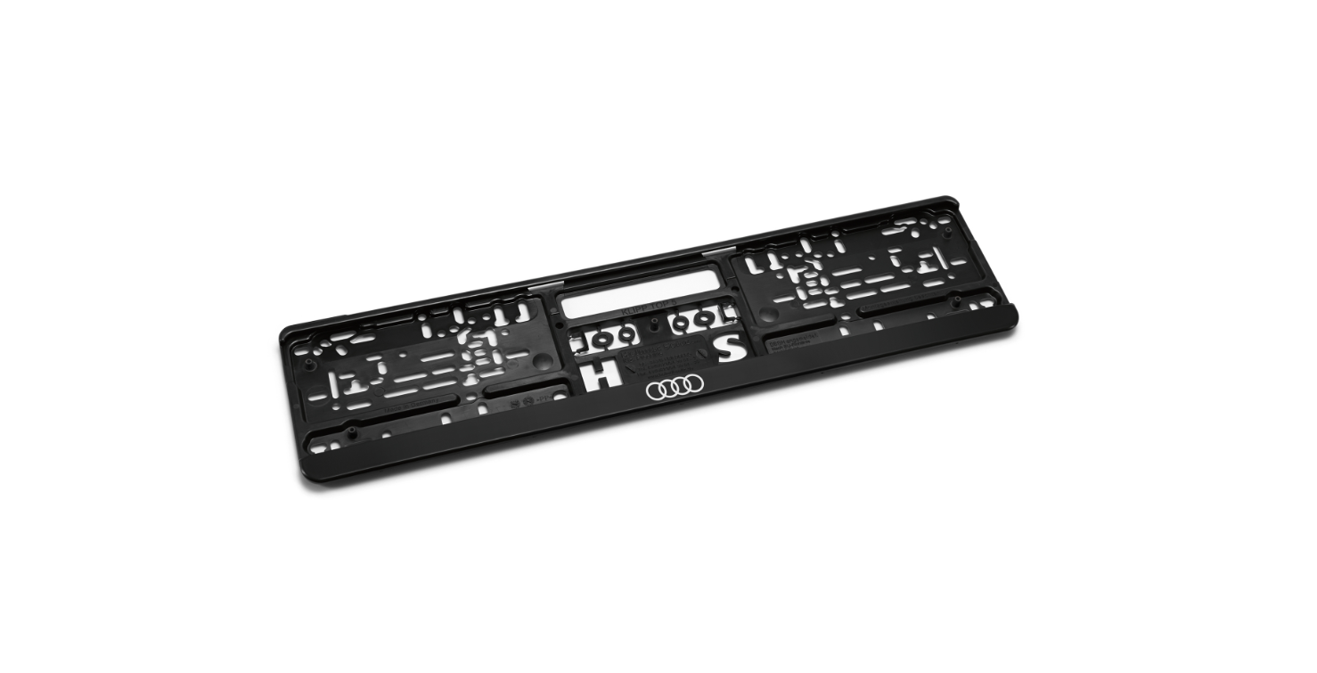 Original Audi Kennzeichenhalter Set Schwarz Vorne + Hinten (2 Teilig)