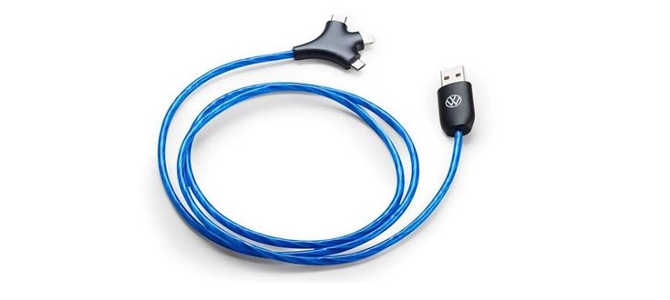 Ladekabel USB 3 in 1, mit Beleuchtung