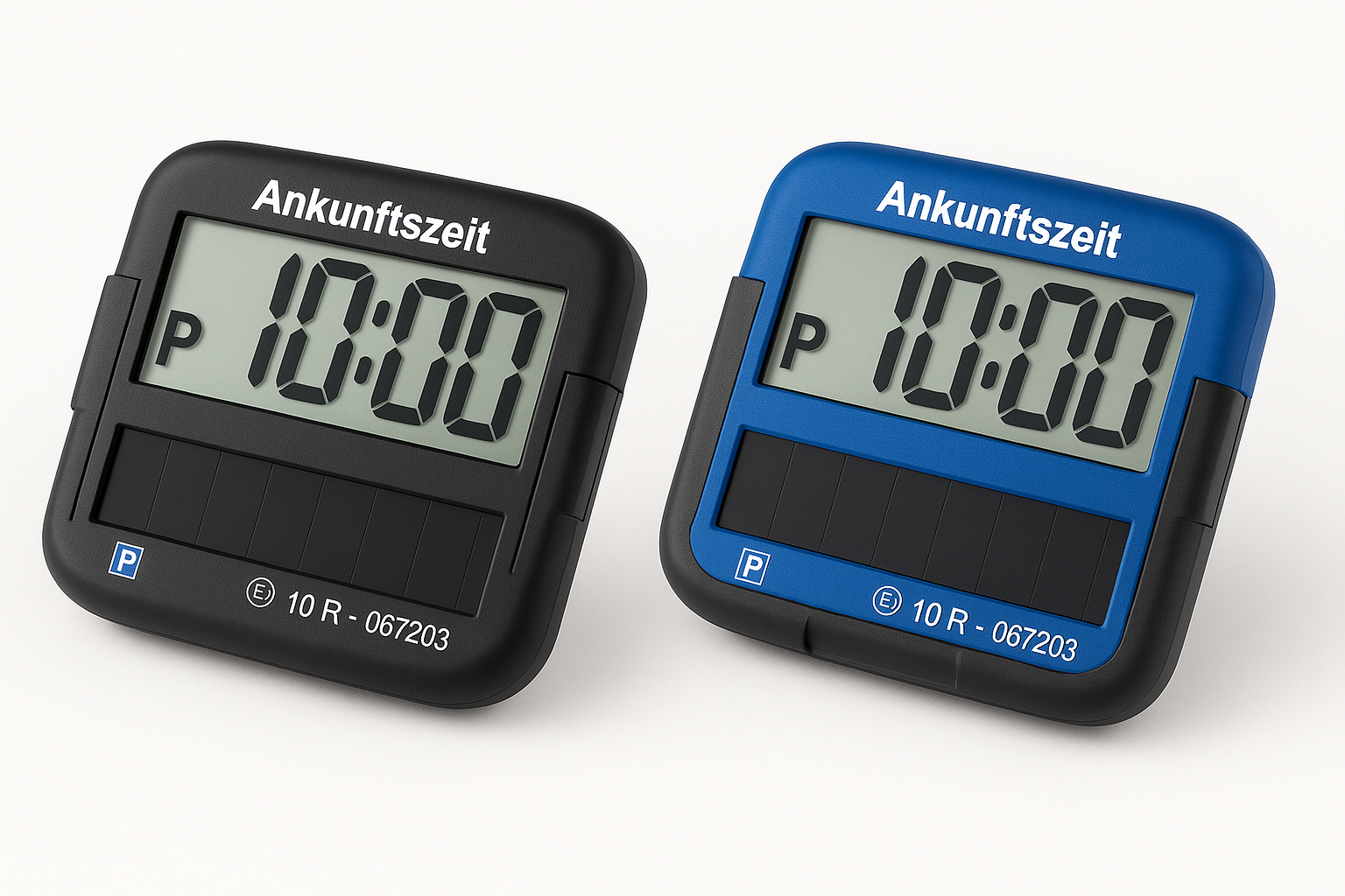 Needit Park Micro Solar solarbetriebene Parkscheibe Schwarz & Blau Set