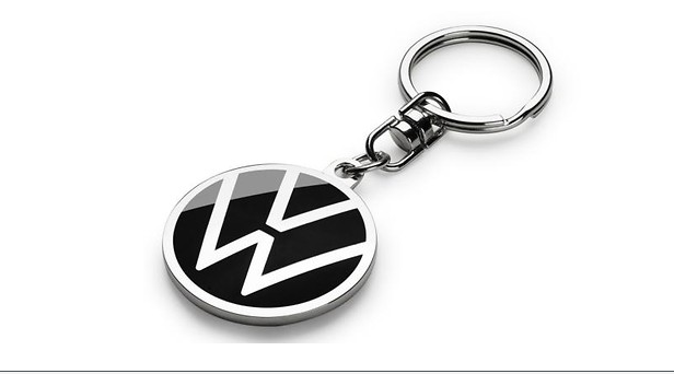 Volkswagen Schlüsselanhänger mit VW Logo Schwarz/Silber