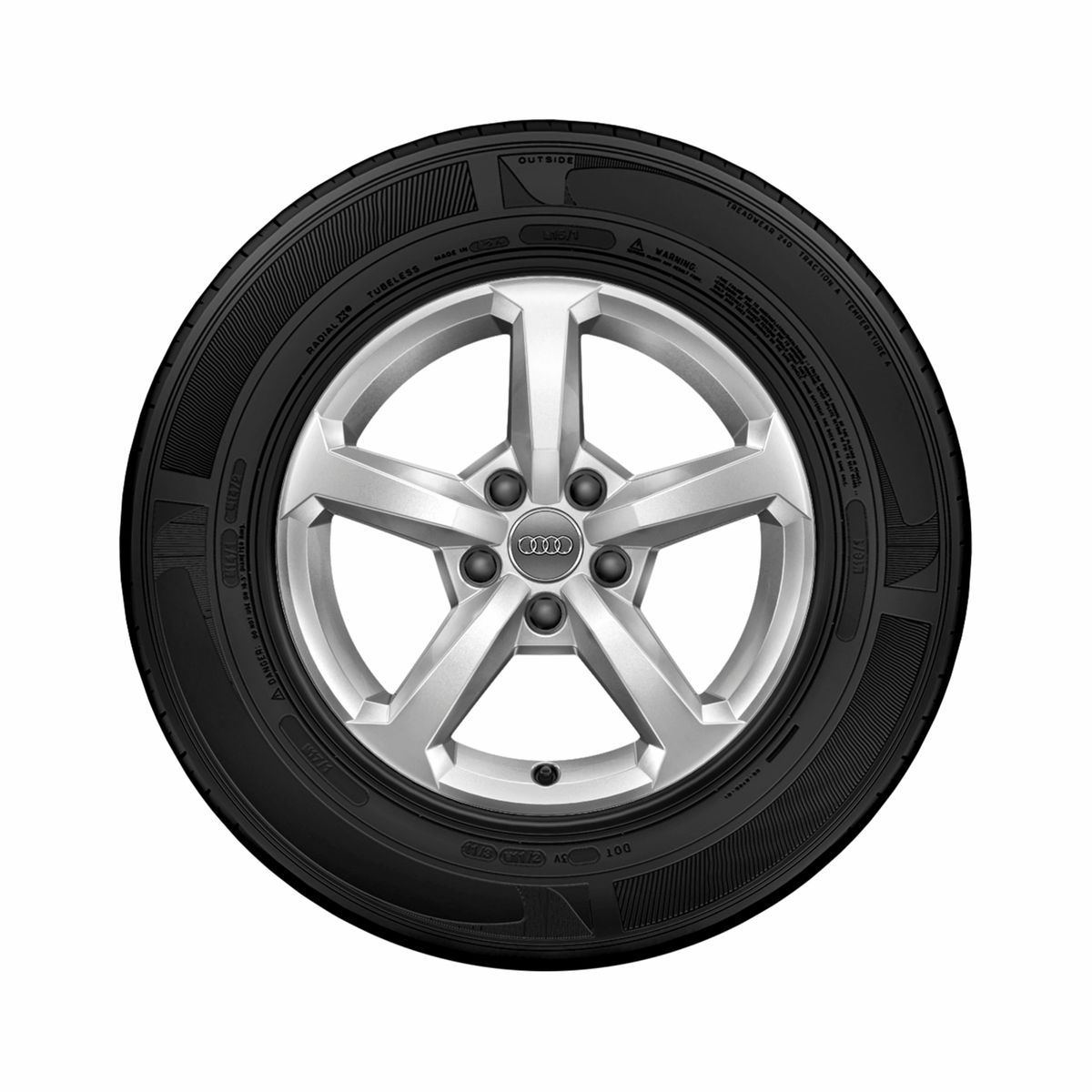 Original Audi Q2 Winterkomplettradsatz 5-Speichen Brilliantsilber 205/60 R16 92H