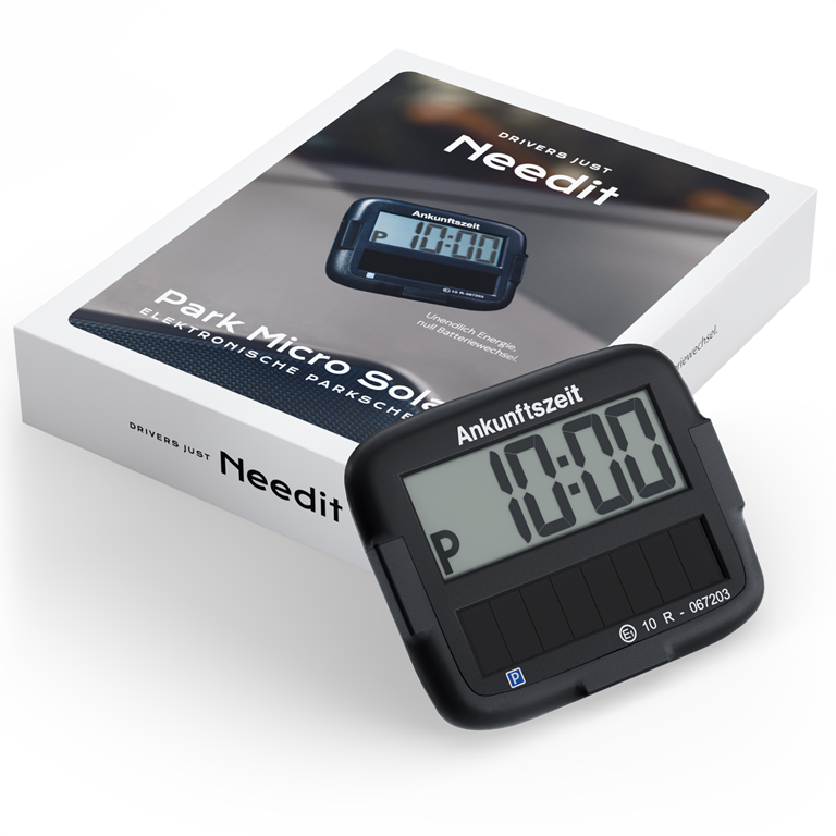 Needit Park Micro Solar solarbetriebene Parkscheibe Schwarz